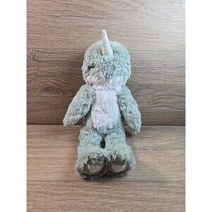 Slumberkins  Green Narwhal Kin Plush Toy Shell Feet Stuffed Animal Lovey